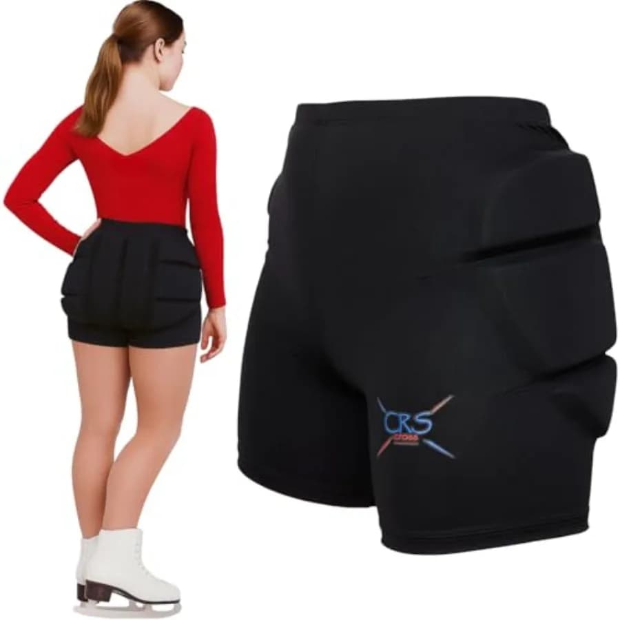 Pantaloncini Imbottiti per Pattinaggio Artistico Pantaloni Protettivi per Pattinaggio a Rotelle, Pattinaggio in Linea, Pattinaggio su Ghiaccio, Snowboard e Sci Protezione dagli impatti in caso di caduta