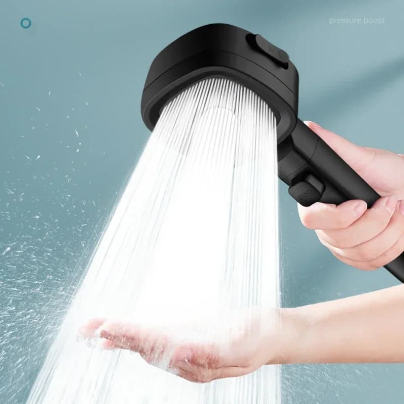 Soffione doccia ad alta pressione Risparmio idrico 3 modalità Soffioni doccia Spruzzatore per massaggio ad acqua con arresto a una chiave regolabile Accessori per il bagno