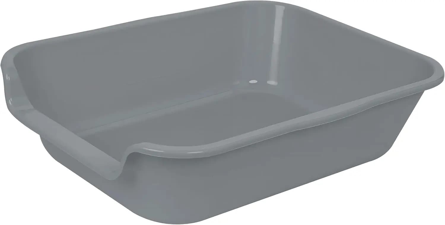 Lettiera extra large per gatti, ingresso basso per gatti anziani, materiale ABS, grigio, 20" di lunghezza x 15,5" di larghezza