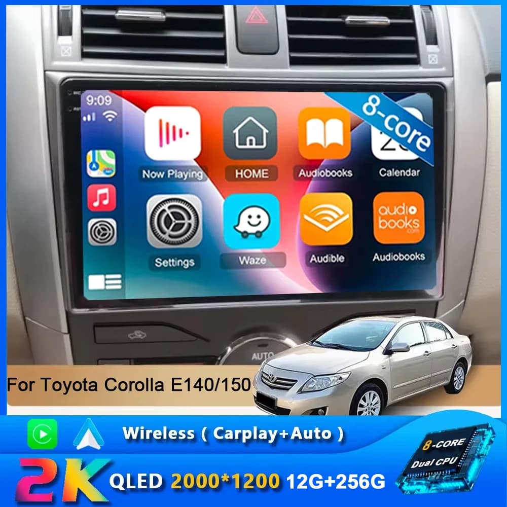 Android 15 Autoradio Radio For Toyota Corolla E140/150 2007 2008 2009 2011 2012 2013 Multimedia 2 Din DVD Speaker