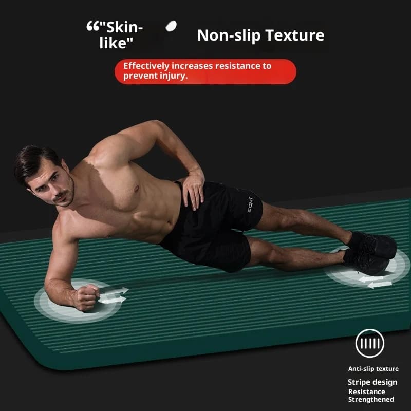 NBR Estera da yoga extra spessa extra lunga extra larga antiscivolo da uomo palestra a casa pilates danza allenamento fitness durevole non tossico verde