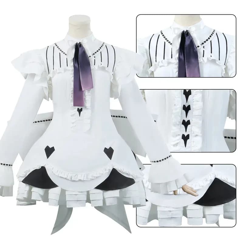 Shinonome Ena Cosplay Costume Wig White Dress Hat Women Halloween Roleplay Game Customizedx,5;d'2.y;8'