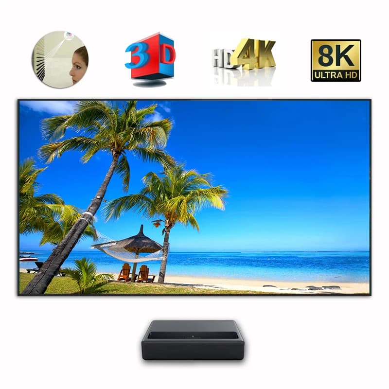 ALR Anti-Light Projector Screen 60-120 Inch PET Crystal Fixed Frame 4K UHD For Ultra Short Throw Laser Projector Home Theater