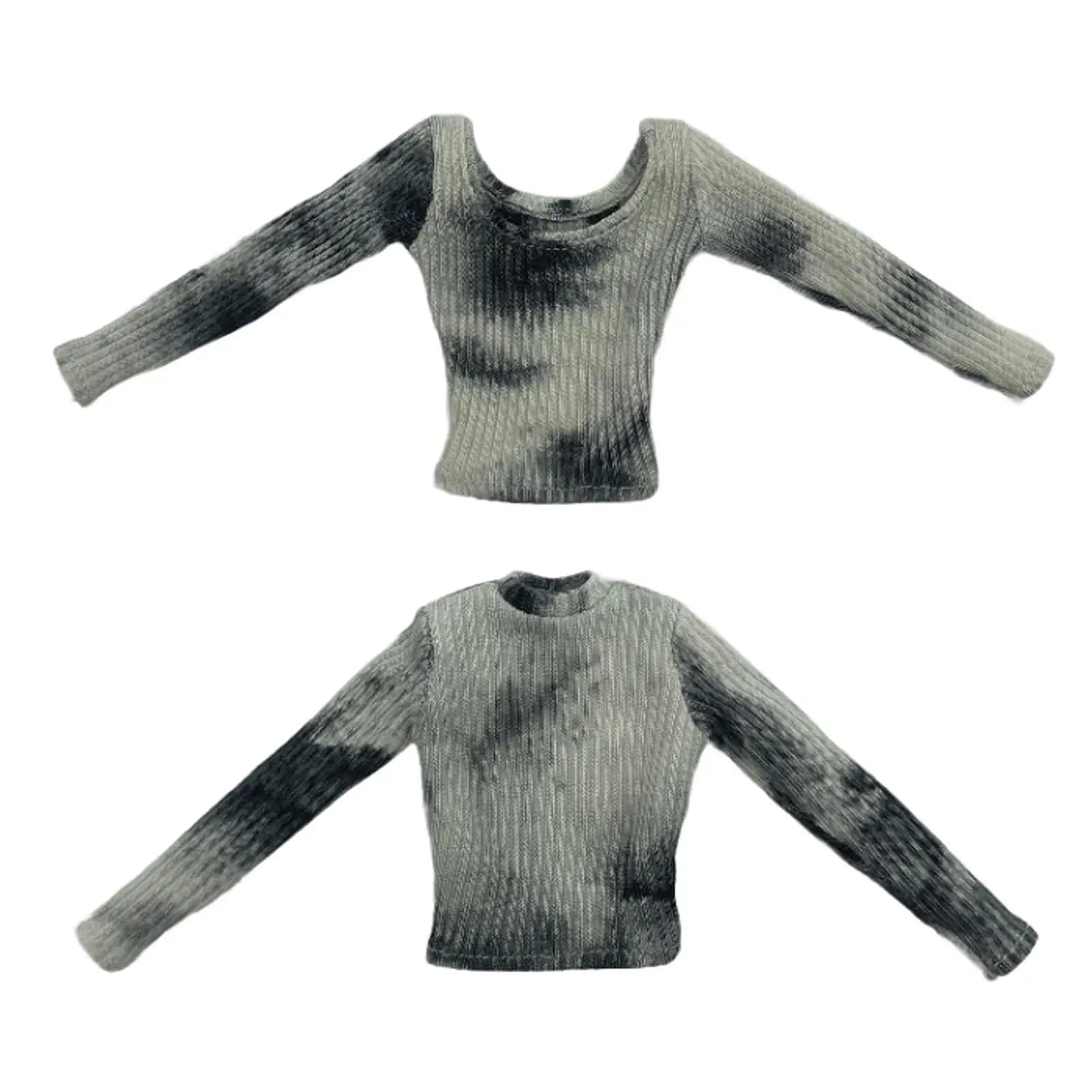 1/6 Vestiti per bambole femminili Vestire Costume Outfit Donna Figura Abbigliamento per bambole Top in maglia a maniche lunghe per figure di donne da 12 pollici