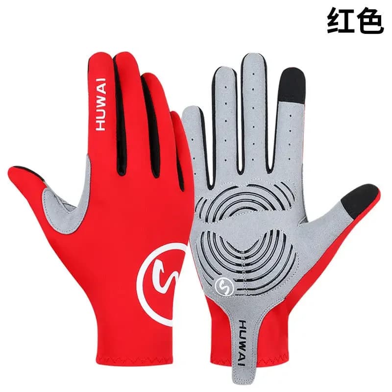 Guanti da ciclismo a dita intere Touch Screen Guanti da bicicletta antiscivolo in tessuto Lycra Guanti lunghi da bici da strada Bicicleta
