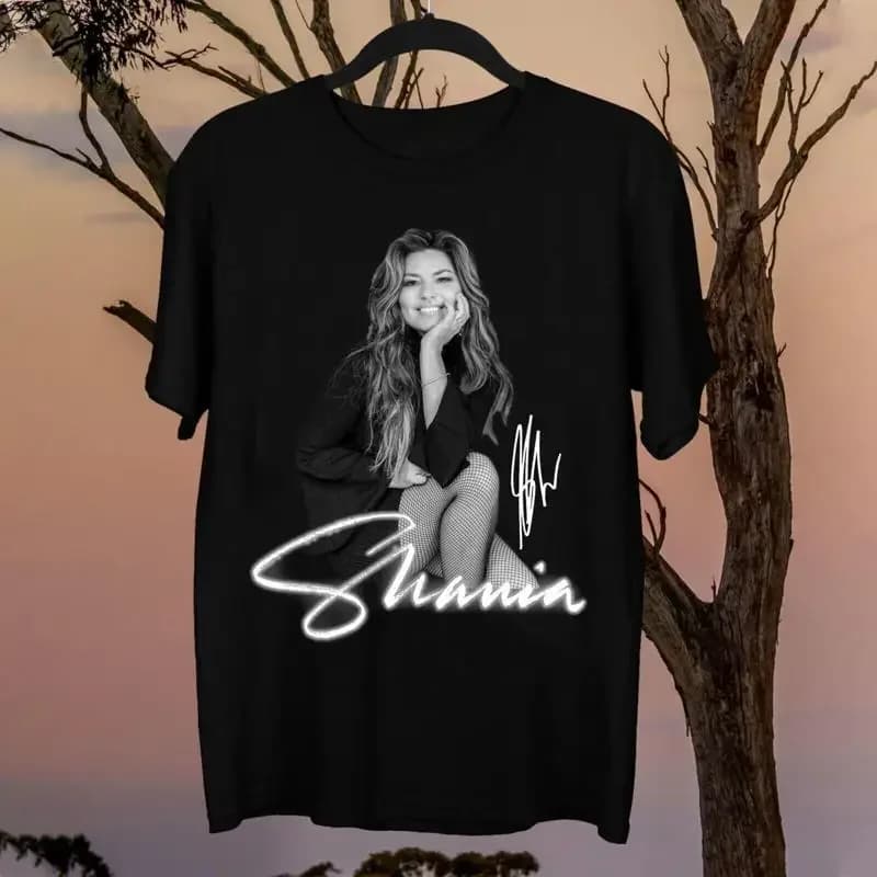 Shania Twain Black Cotton All Size S 5Xl T Shirt