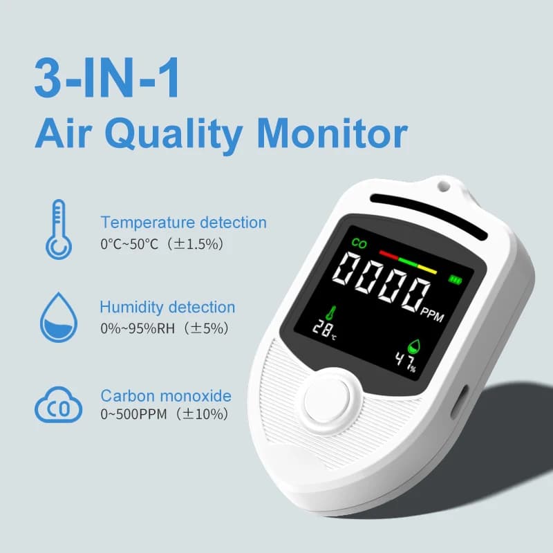 3-in-1 gas detector, used for carbon monoxide and combustible gases, industrial safety equipment tools