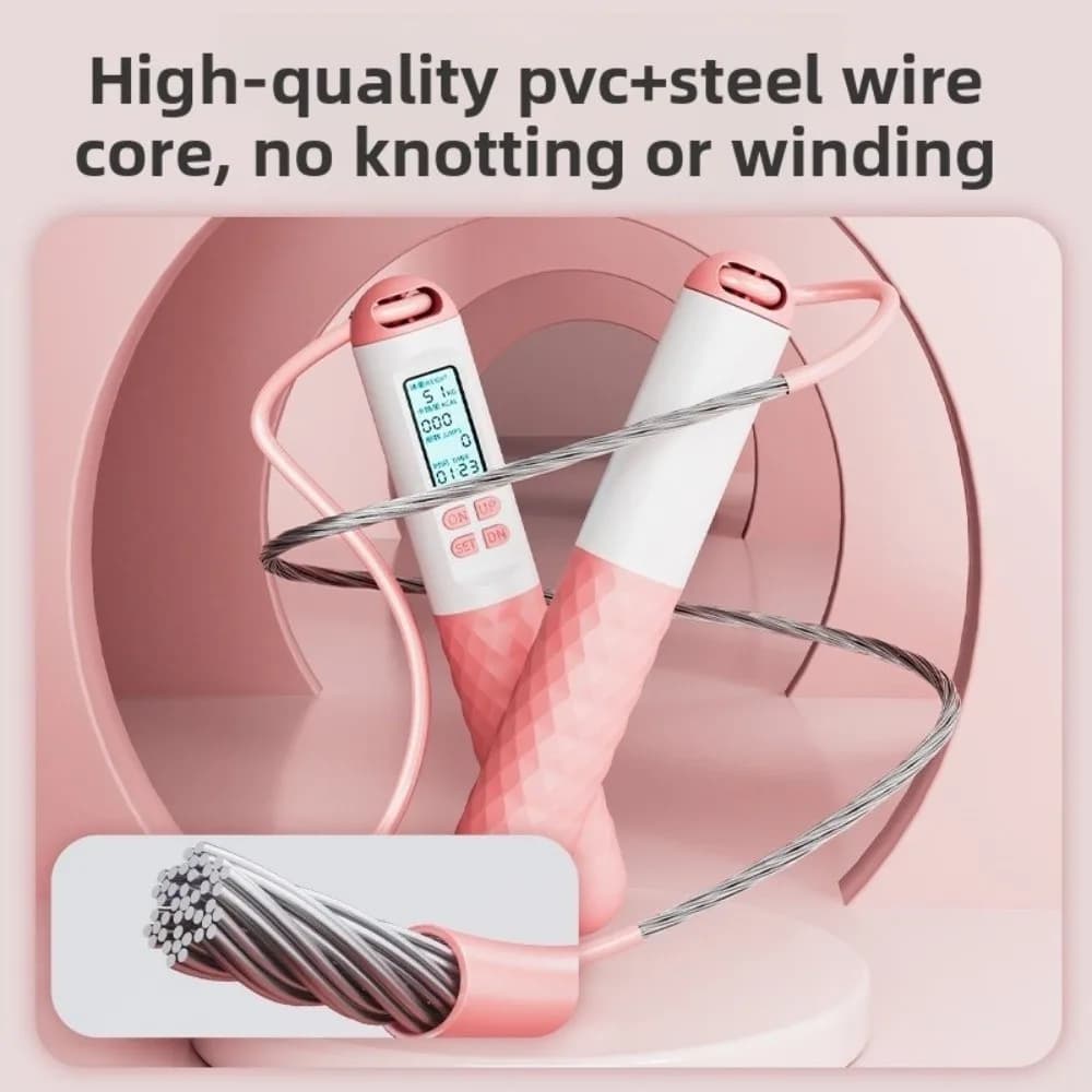 Practice Wireless Jumping Corda with Counter, Anti-slip Jumping Corda with Counting Function, Intelligent Digital Racing for Adult Gym Training