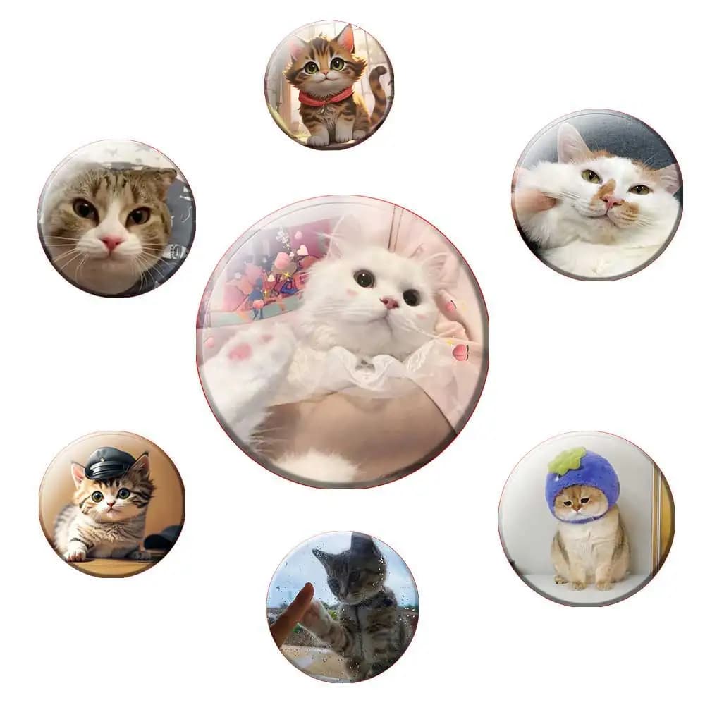 Funny Cute Animal 58mm Round Badge Cartoon Jewelry Badge Anime Accessories Brooches Creative Pins For Hat Backpack Cosplay Decor