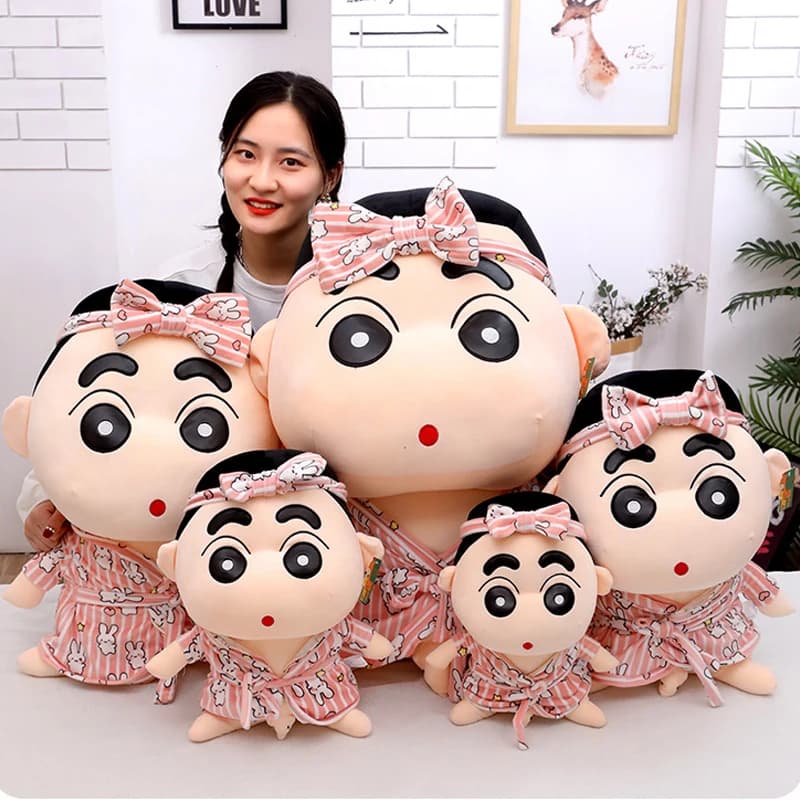 Peluche Crayon Shin-chan 26-85cm, Giocattoli Cartoon Carini, Cuscino Anime per Compleanno, Decorazione Divano, Regalo di Natale per Bambini