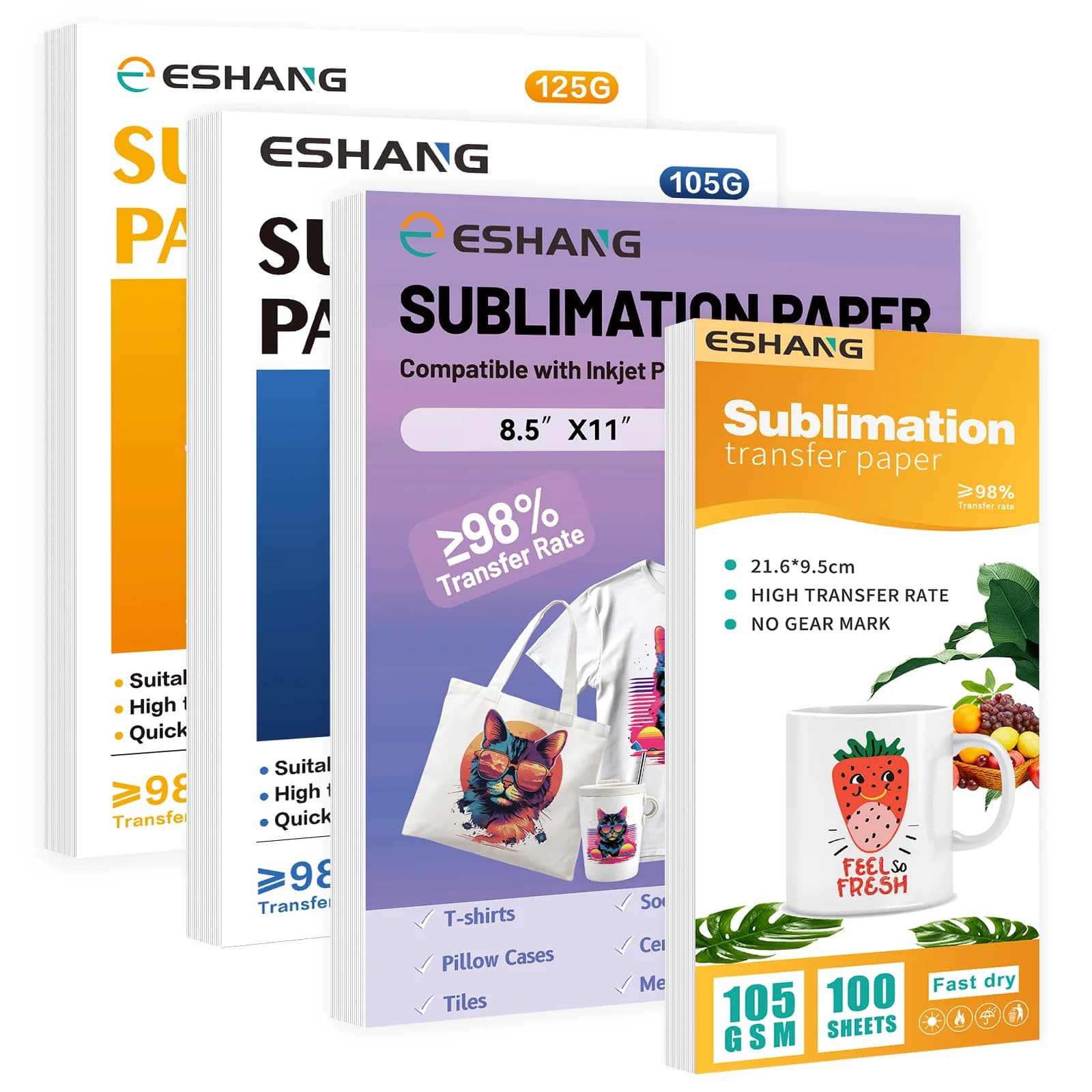 Sublimation paper size A4/lettra for inkjet printer 105g or 125g Sublimation transfer empty spaces Paper material T-shirt DIY Cups