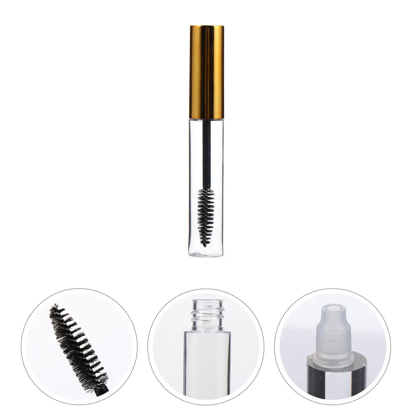 10 flaconi per mascara, tubi di plastica trasparenti vuoti, contenitori ricaricabili per liquido per la crescita delle ciglia, contenitori per strumenti per il trucco da viaggio