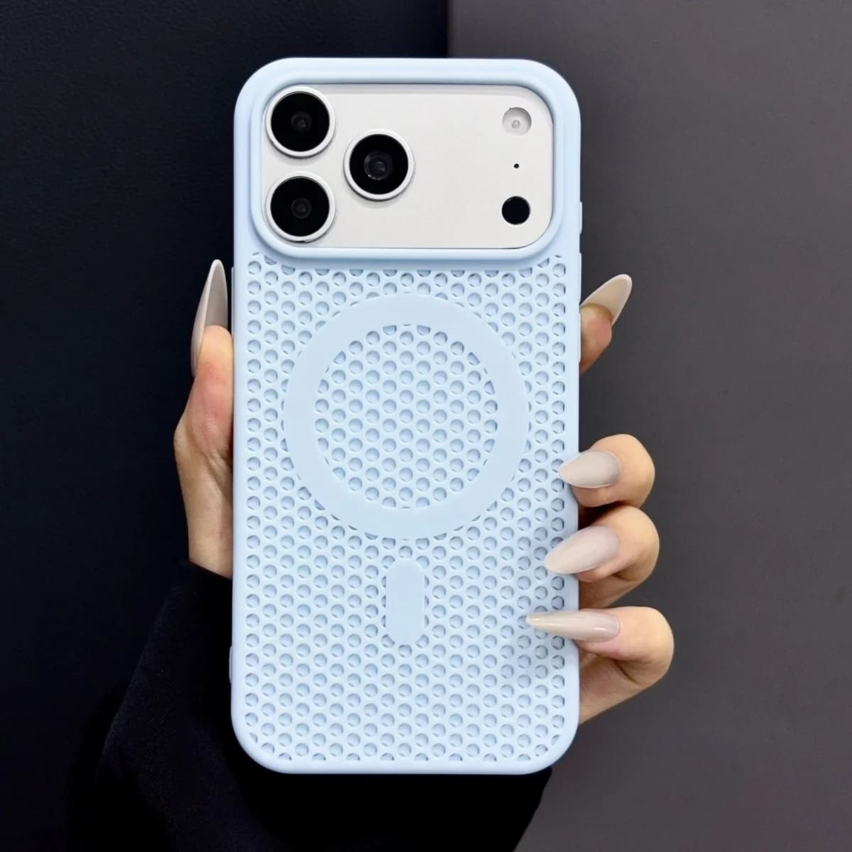 For Magsafe Magnetic Honeycomb Cooling Soft Phone Case For iPhone 18 17 16 15 14 13 Pro Max Plus Heat Dissipate Breathable Cover