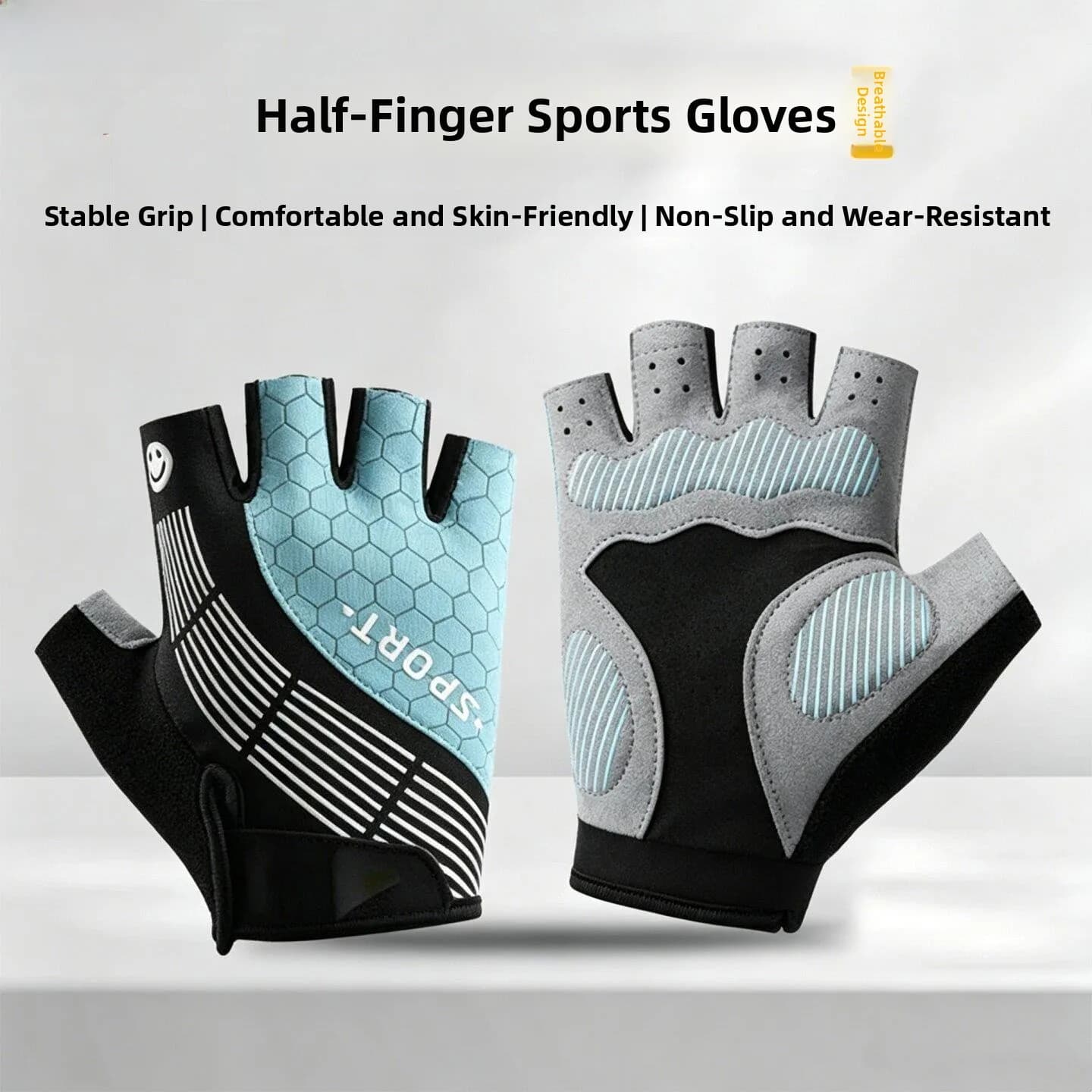 Fitness Exercise Gloves Men's And Women's Half Finger Training Hand Protection for Pull Ups Weight Lifting Cycling Anti Callus