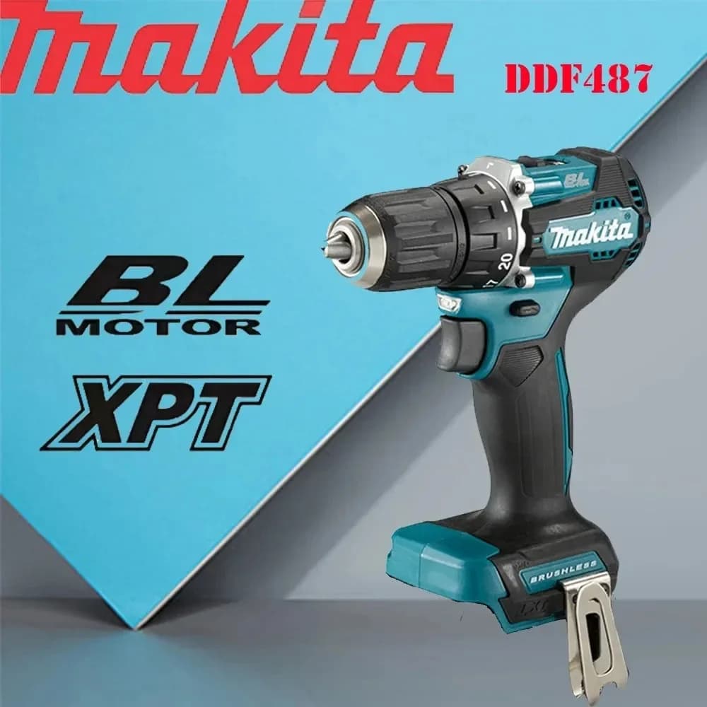 Makita Original DDF487 18V Battery Screwdriver Electric Percussion Screwdriver Without Brushes Rechargeable Electric Tool (Stone Tool)