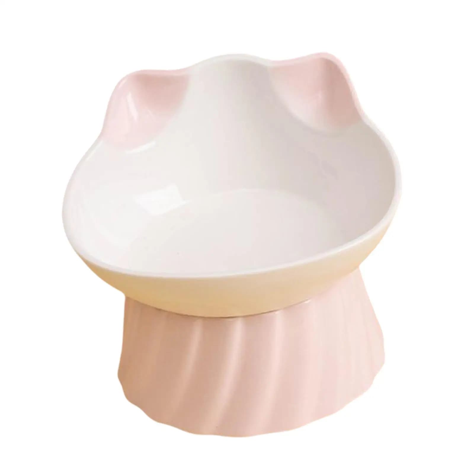 Ceramic Pet Food Bowl with Incline Angle for Cat Puppy Dog Water Feeder Non Slip Base
