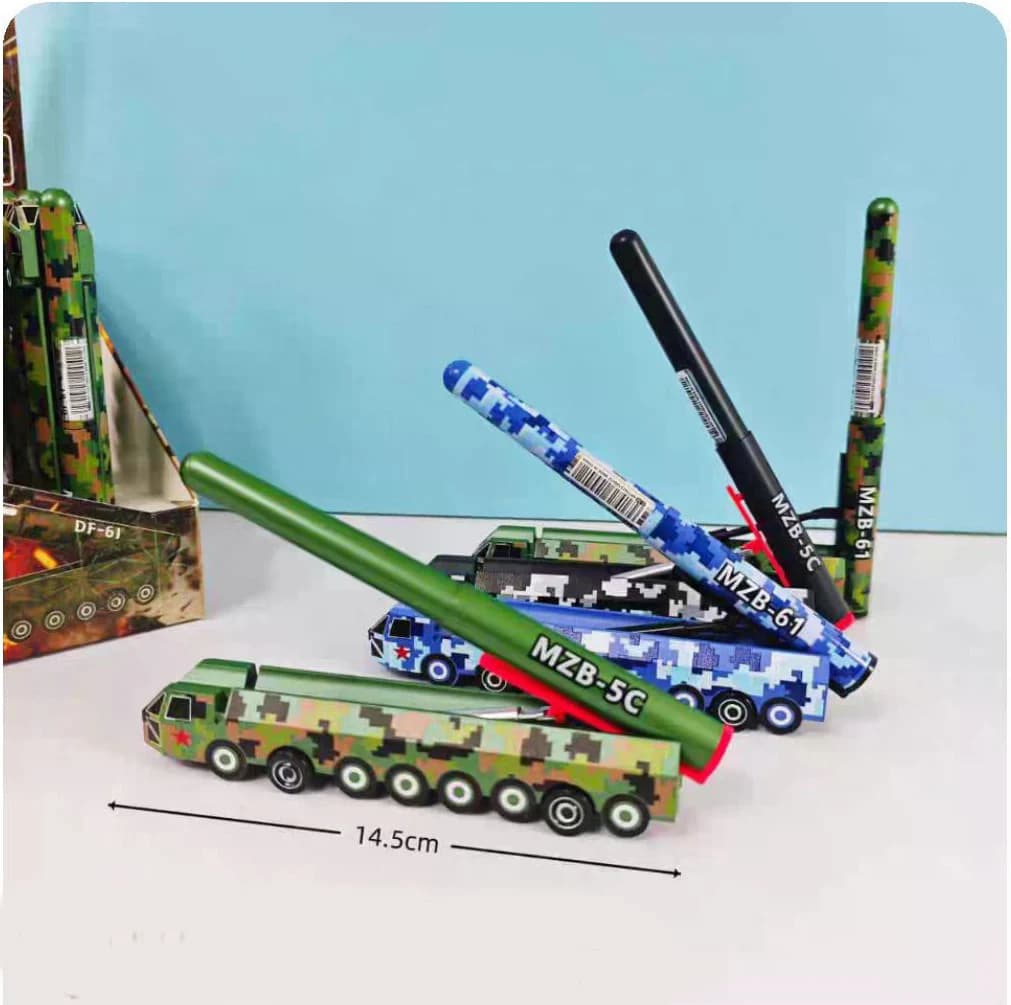 Nuovo Creativo Dongfeng 61 Missile Intercontinentale Design Penna Neutra Giocattolo Carino Penna Gel Modello di Simulazione Stand Penna Firma