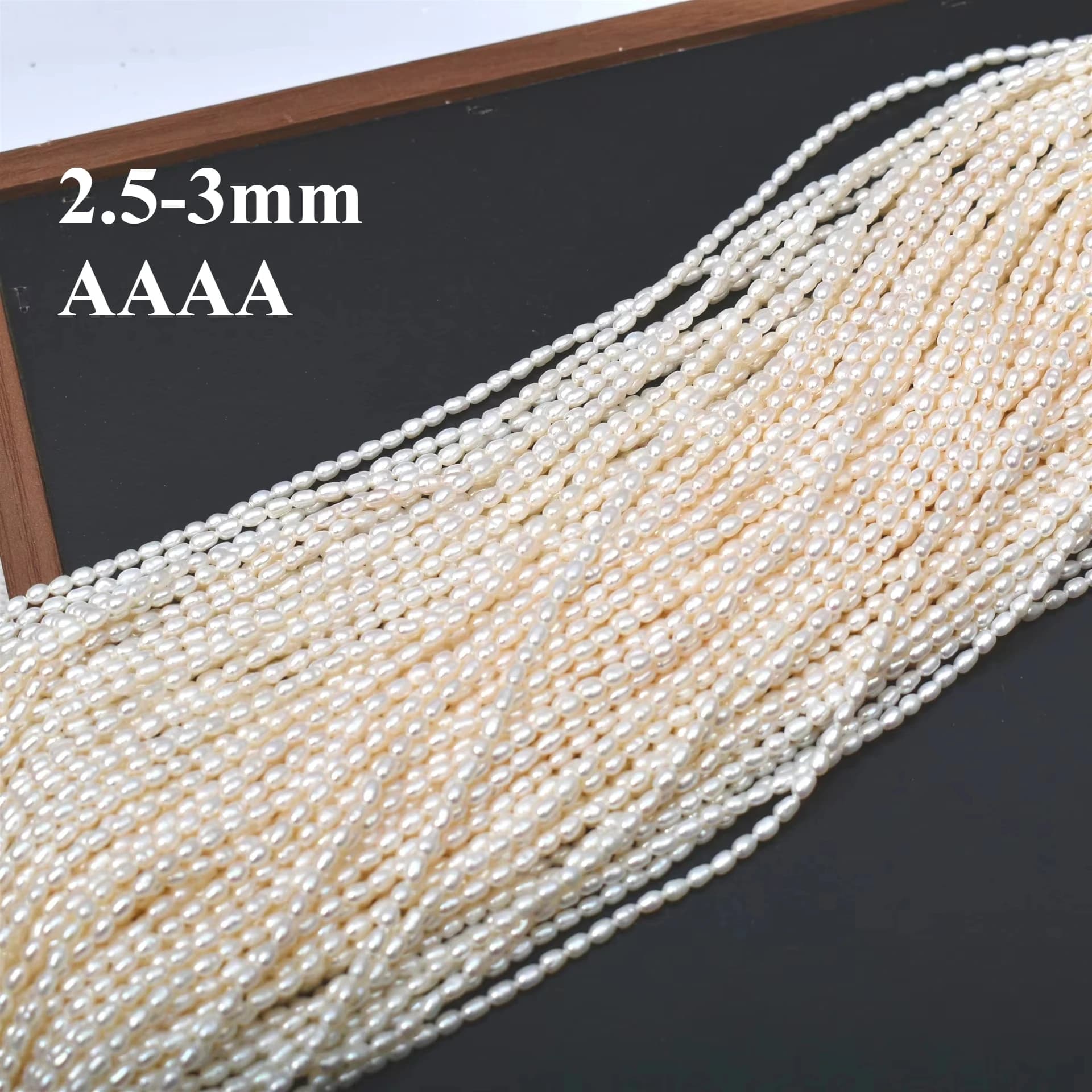 2.5-3mm4A Natural Radiant White Freshwater Rice Pearl Beautiful Beads Jewelry Create Bracelets DIY Necklace Accessories