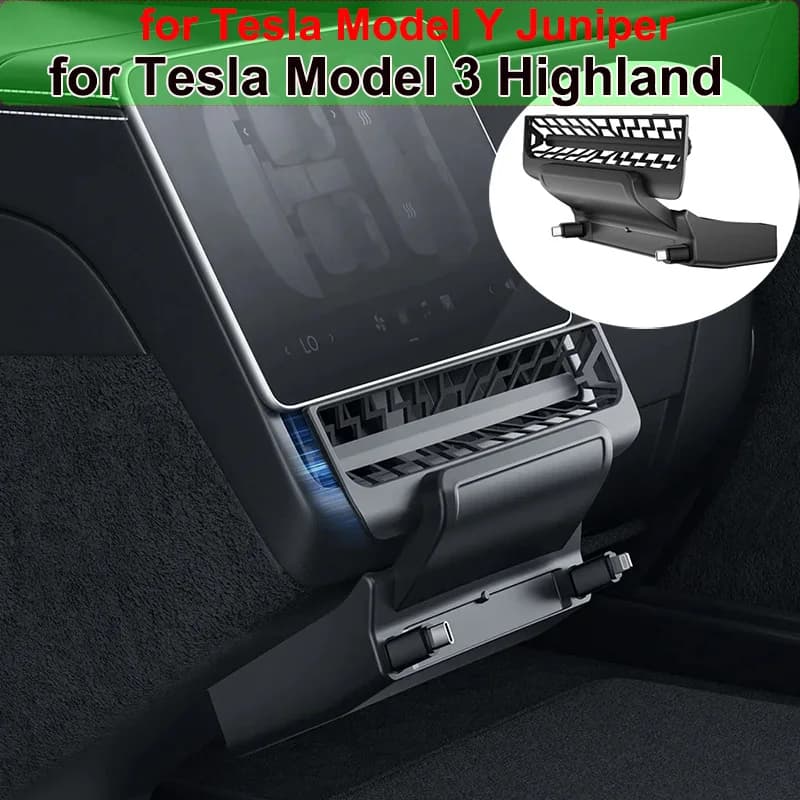 Caricatore Rapido USB 27W per Tesla Model 3 Y Highland Juniper 2026, Presa d'Aria Posteriore, Hub Intelligente, Stazione di Ricarica, Accessori