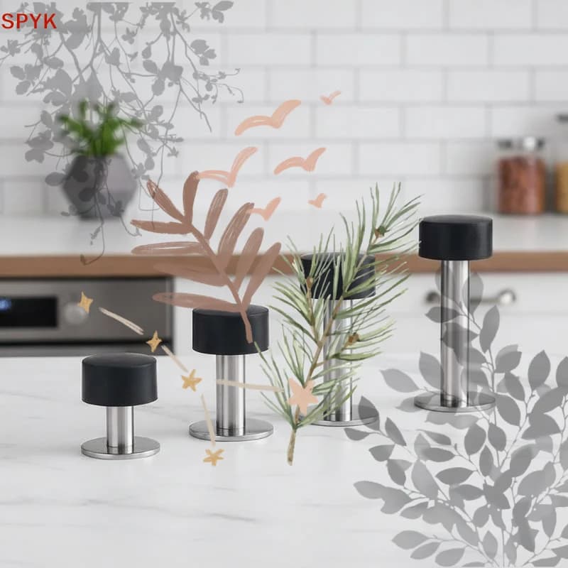 Soft Rubber Door Stop: Stainless Steel Non Punch Door Stopper Home Office Bathroom Bedroom Protection