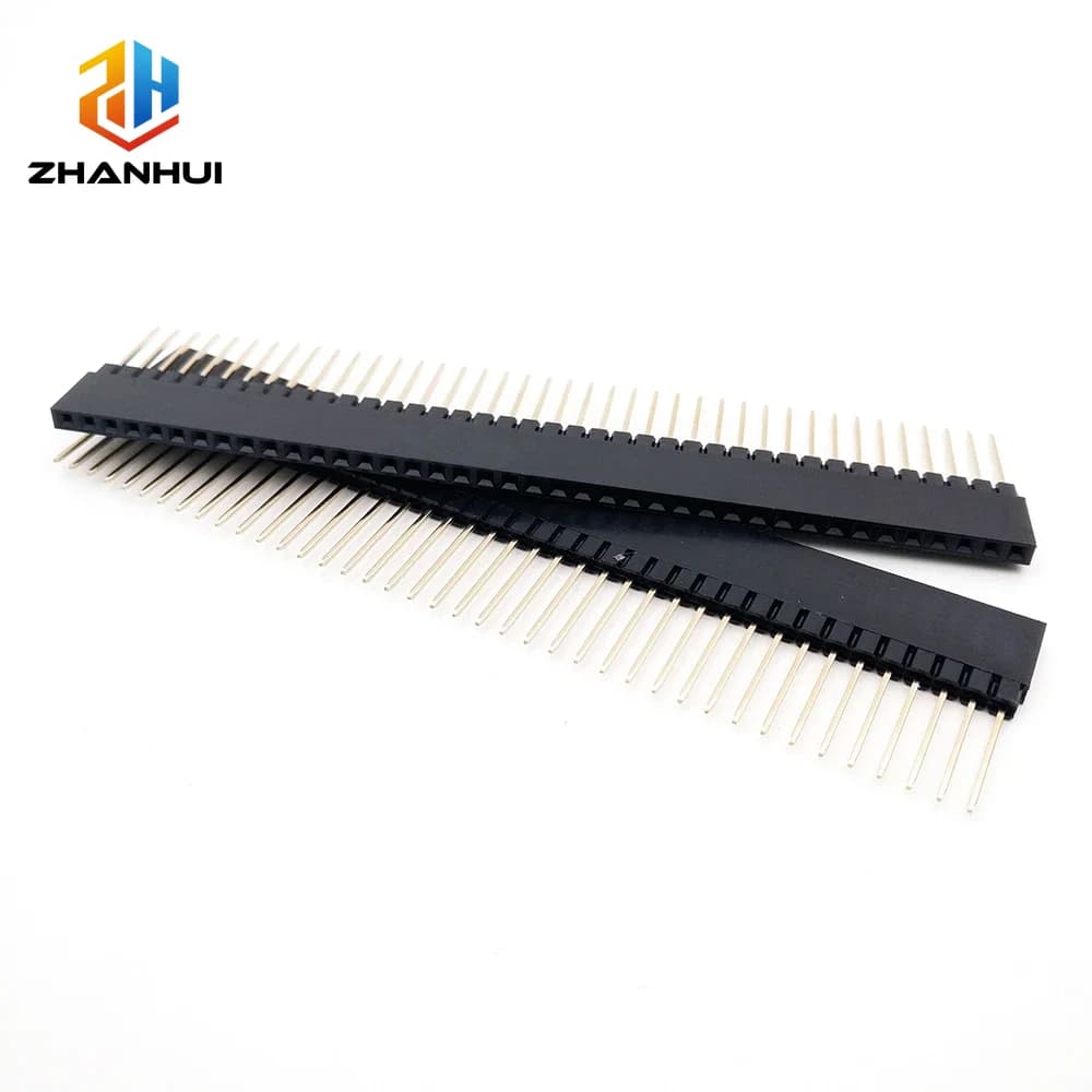 1x40 Pin Single Row Female Header 2.54mm Pitch PC104 Style Long Pin Stacking Connector for Arduino DIY (5/10/20 Pcs)
