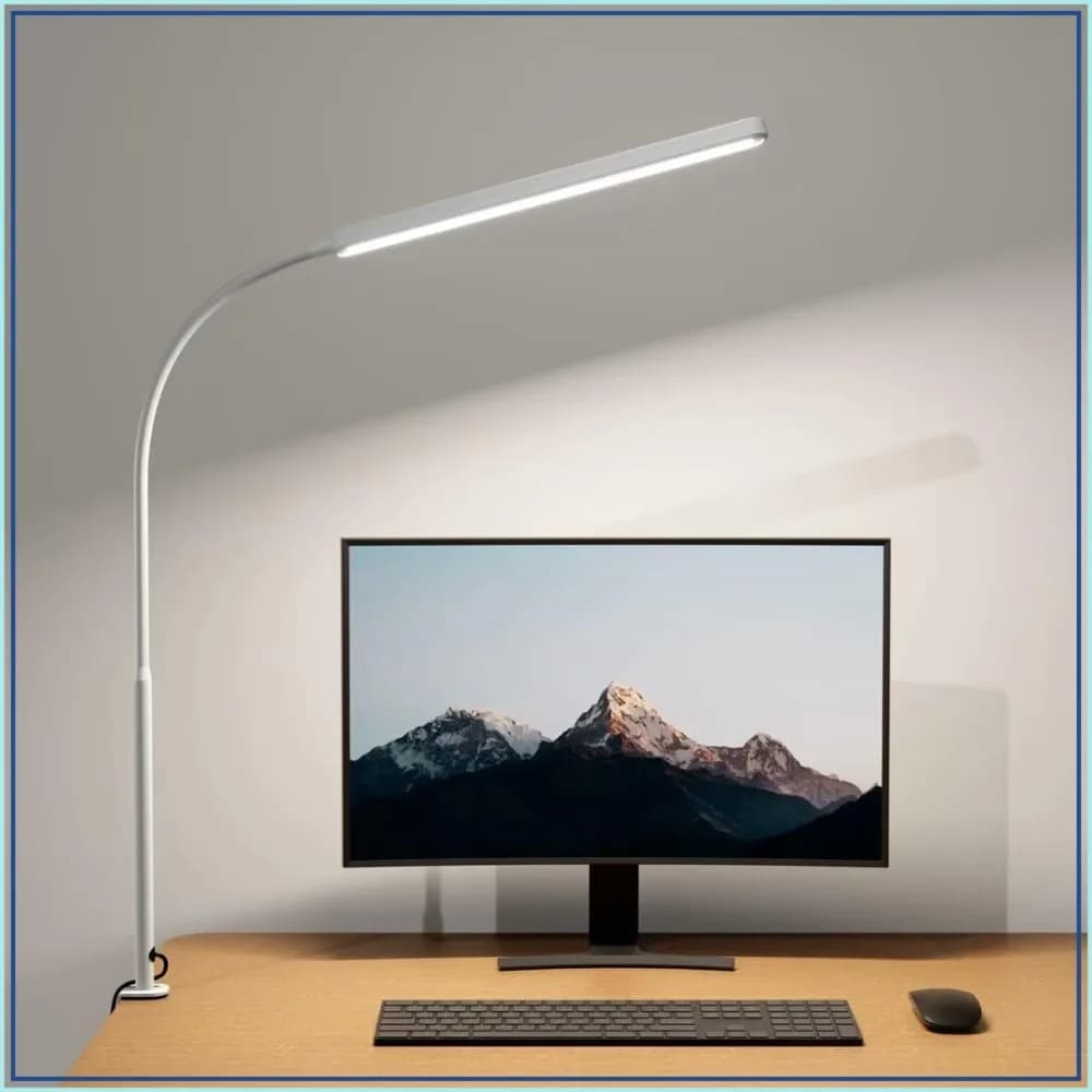 360° Flexible Gooseneck LED Desk Lamp with Clamp, Touch Control 3 Color Modes Smooth Dimming Task Light for Home Office College Dorm
