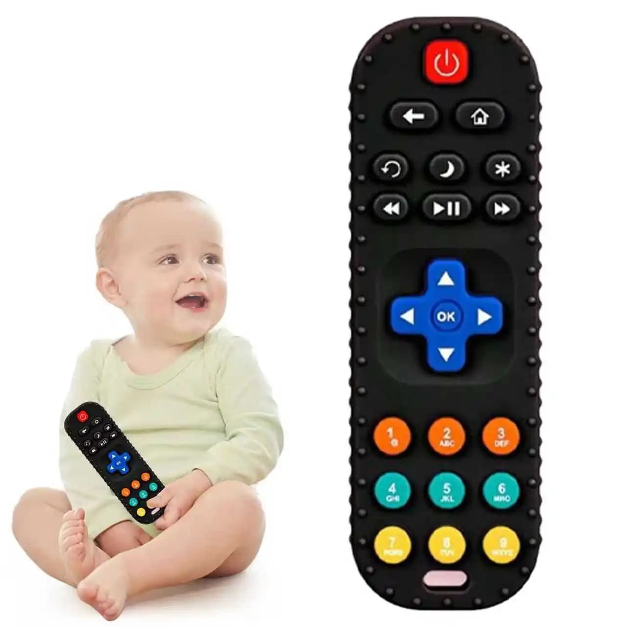 Giocattoli da dentizione per neonati da 0 a 12 mesi - Giocattolo a forma di telecomando TV per bambini - Massaggiagengive adatto a bambini e bambine