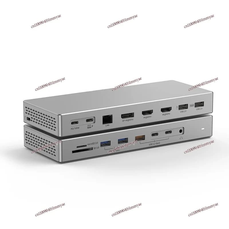 Desktop Docking Station 4K60Hz Quad Screen Display 10Gbps Divider Gigabit Network Port Reader Computer Converter