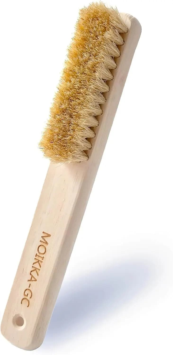 Spazzola in legno per macchie con setole di cinghiale per tessuti delicati, cotone, lino, scarpe - Pulizia delicata per vestiti nuovi e freschi