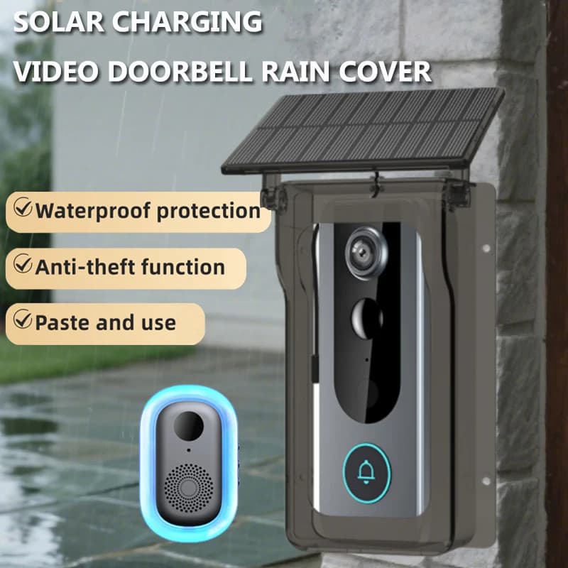 Videocitofono wireless esterno con telecamera solare con copertura antipioggia IP65 Monitoraggio porta digitale impermeabile Videocitofono per casa intelligente