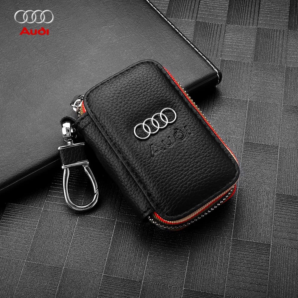 1PC Auto In Pelle Logo Emblema Chiave A Distanza Della Copertura Chiave Della Cassa Della Protezione Per Audi Sline A3 A4 A5 A6 A7 A8 TT Q3 Q5 Q7 A1 B5 B6 B7 B8 B9