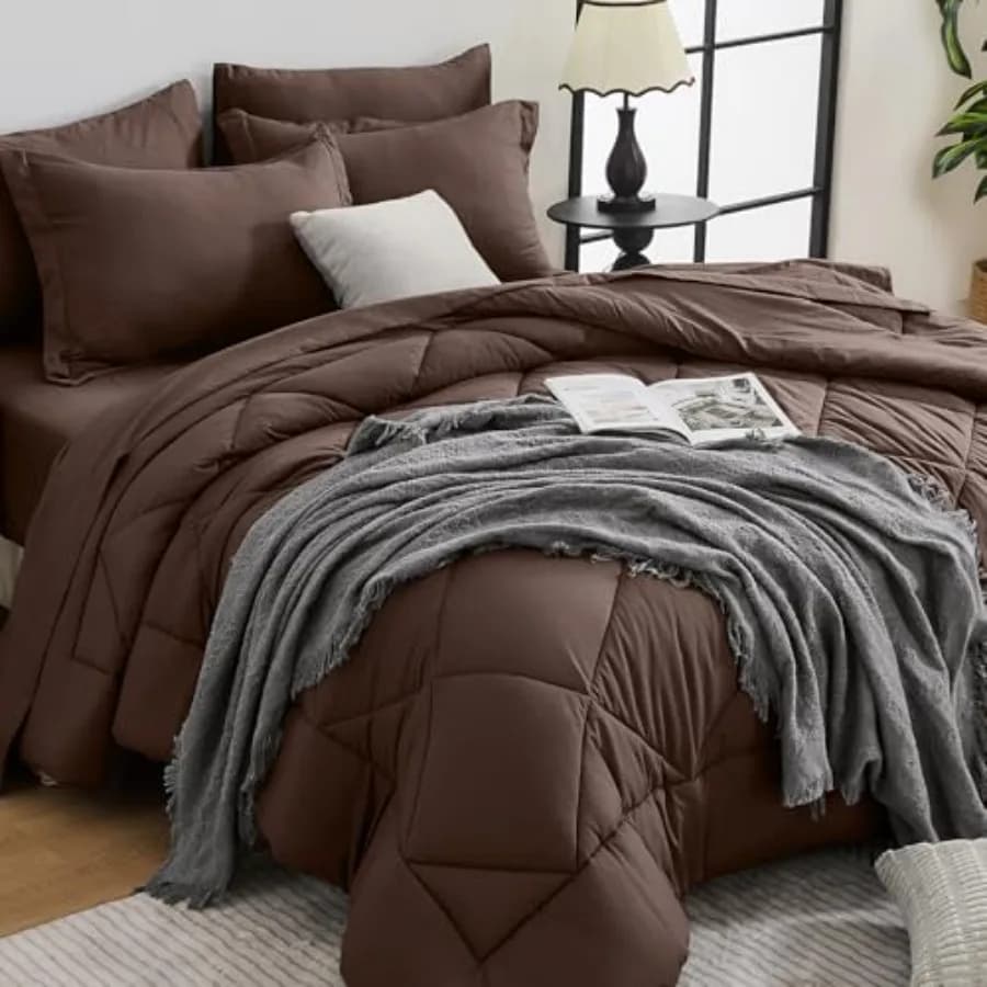 Set Copripiumino - Set Biancheria da Letto 7 Pezzi per Tutte le Stagioni Ultra Morbido con Copripiumino, Lenzuolo Piatto, Lenzuolo con Angoli e Federe