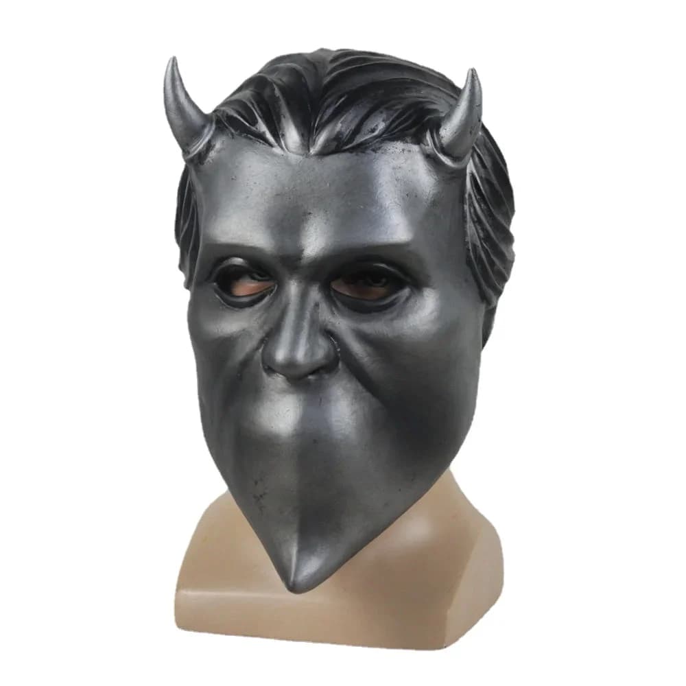 Senza nome Ghoul Band Maschera In Lattice Senza Nome Ghoul Band Maschere Cosplay Fantasma Corno Fascia Maschera Maschere di Halloween Full Face Fantasma Corno Masque