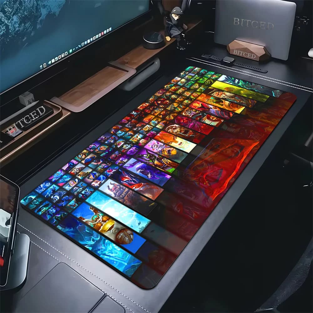 Tappetino per mouse con logo DOTA2, grande tappetino per mouse da gioco, tappetino da scrivania impermeabile, superficie in tessuto morbido, fondo in gomma antiscivolo per giochi anime