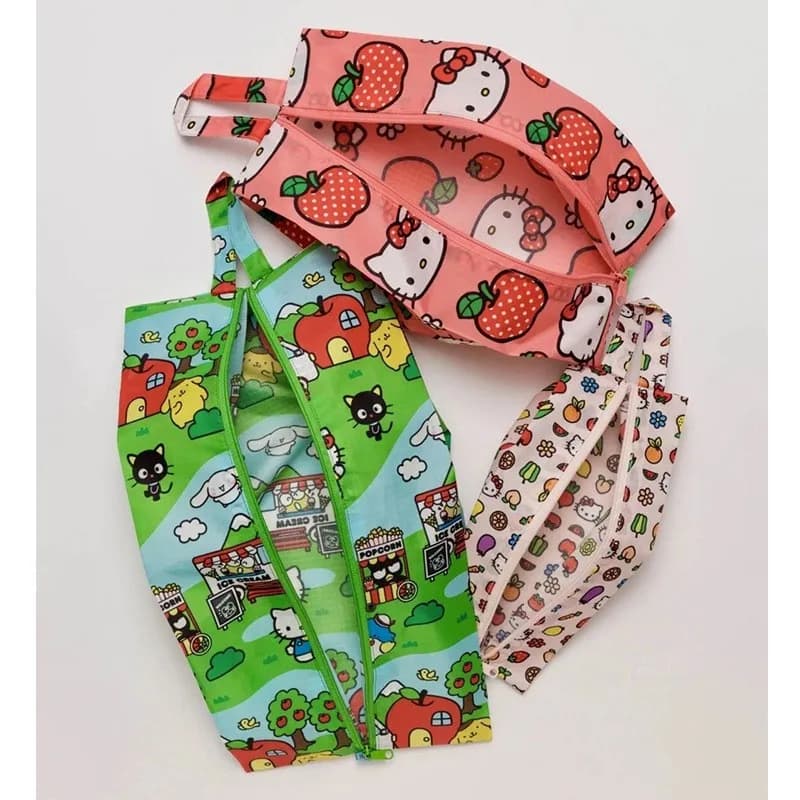 3pcs/Set Kawaii HelloKitty Storage Bag Cute Cartoon Portable Shoes Socks Clothes Travel Home Storage Bag Set Wholesale Gifts