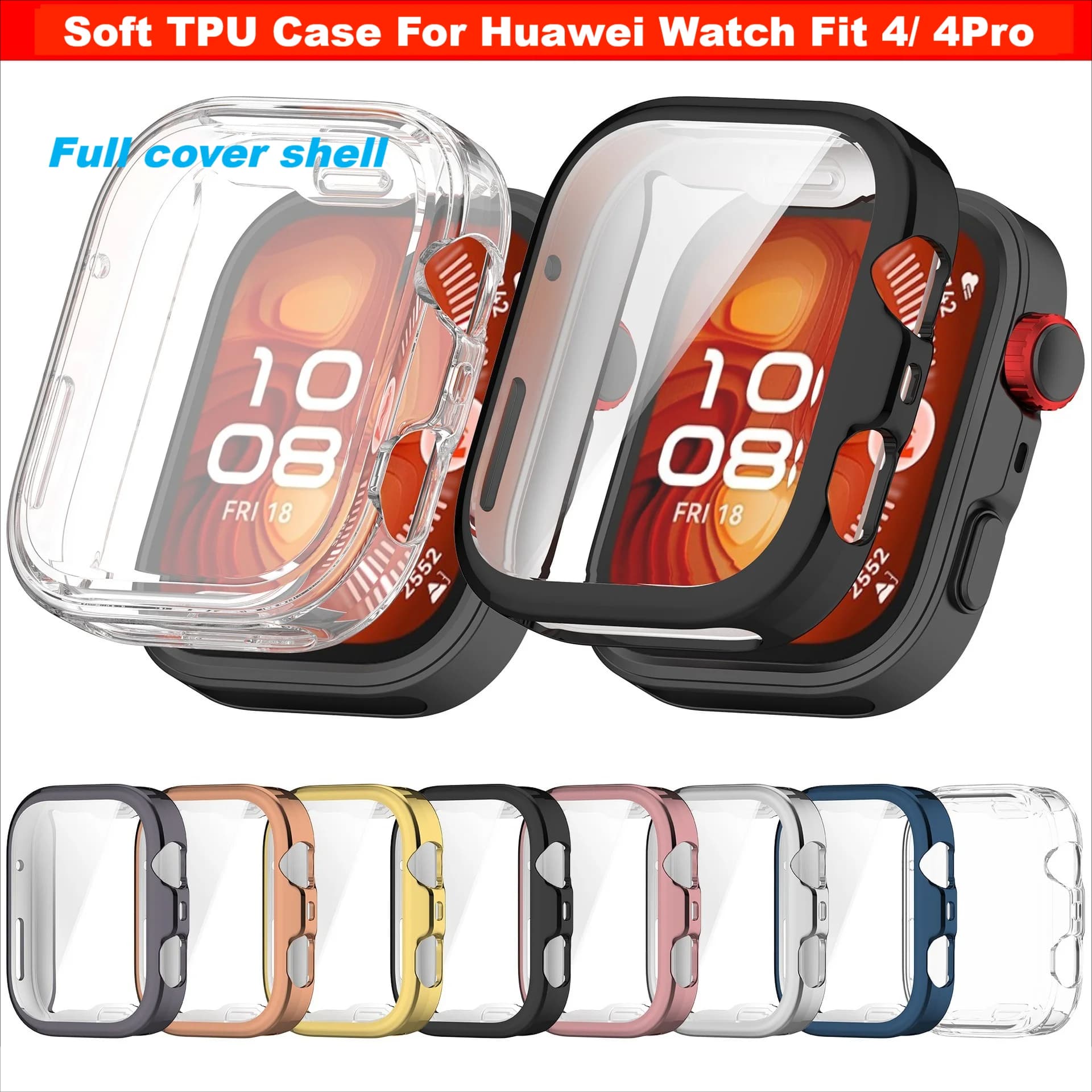 Custodia in TPU placcatura per Huawei watch Fit 4 4pro custodia per smartwatch Paraurti a copertura totale per Huawei Fit4 cover shell Accessori