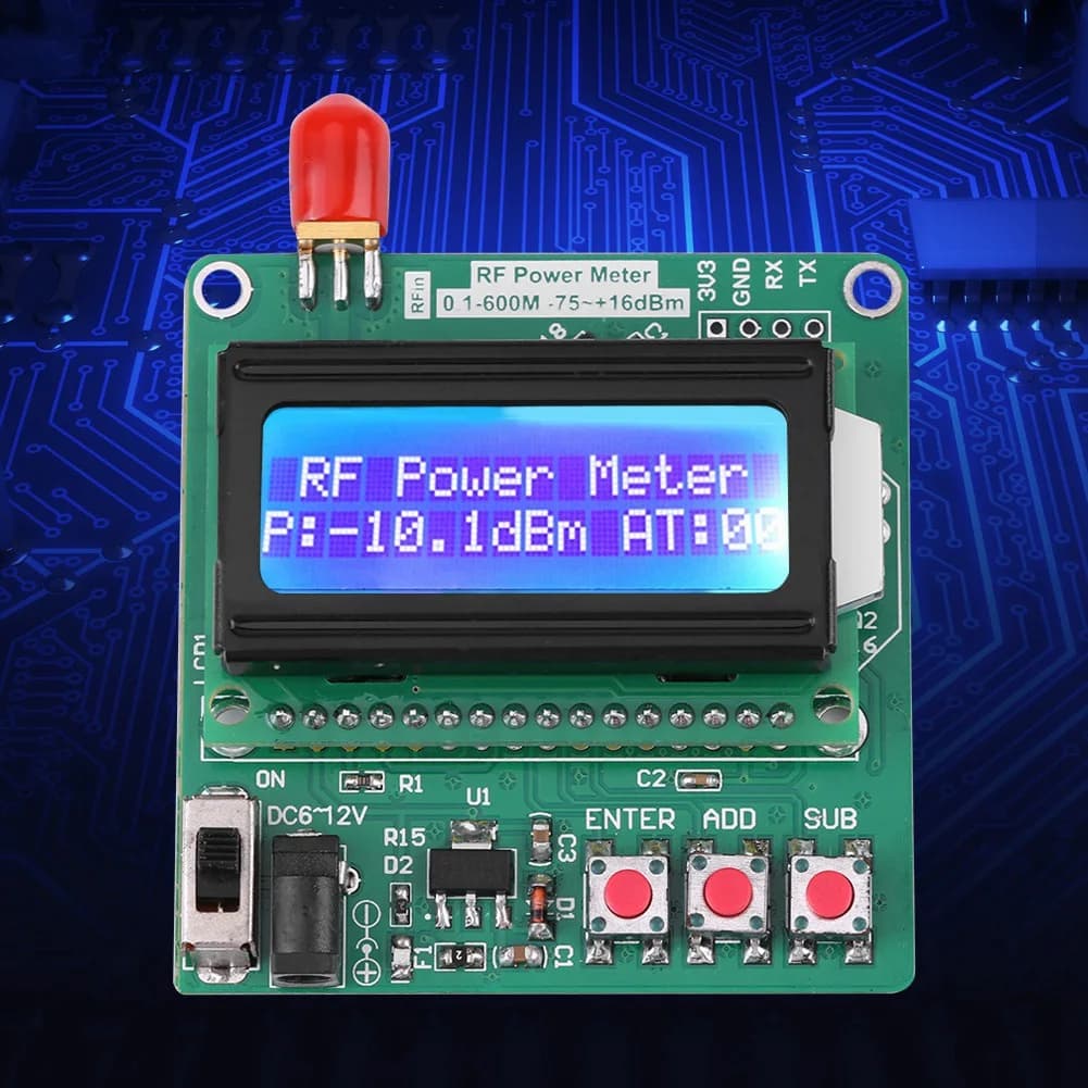 Misuratore di attenuazione della frequenza Misuratore di potenza RF LCD Misuratore di potenza RF LCD digitale -75~16 dBm 1-600 MHz Valore di attenuazione a radiofrequenza