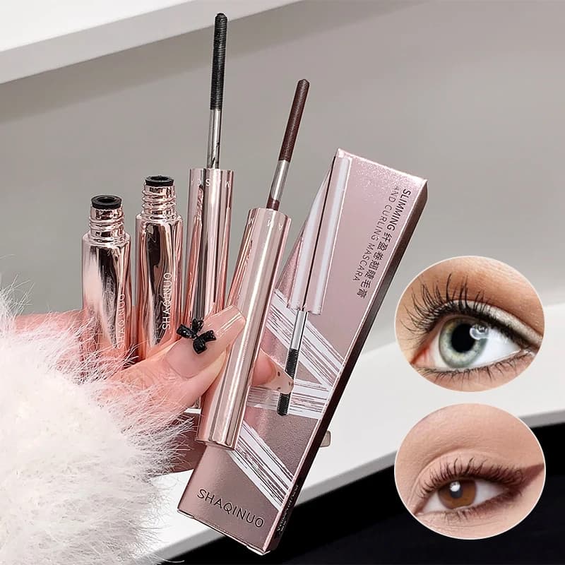 SHAQINUO Slender and curling mascara: long-lasting natural curling, water resistant/sweet, for eye enlargement