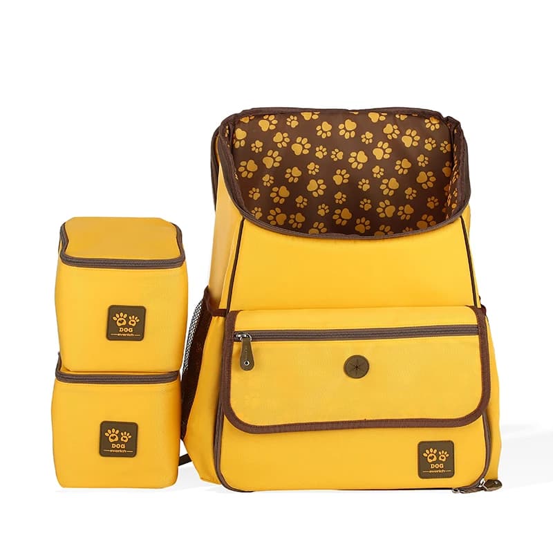 Nuovo Zaino da Viaggio per Animali Domestici con Scomparto per Cibo | Ciotole Pieghevoli, Impermeabili e Resistenti | Ideale per Avventure all'Aperto