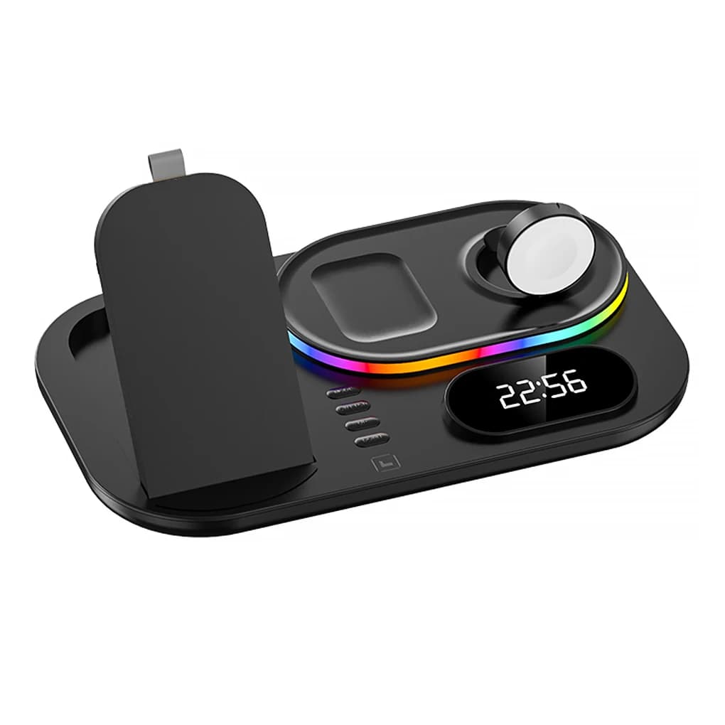 Caricatore wireless da 15 W per orologio da tavolo, stazione di ricarica rapida antiscivolo per auricolari, sostituzione per 13/13 Pro