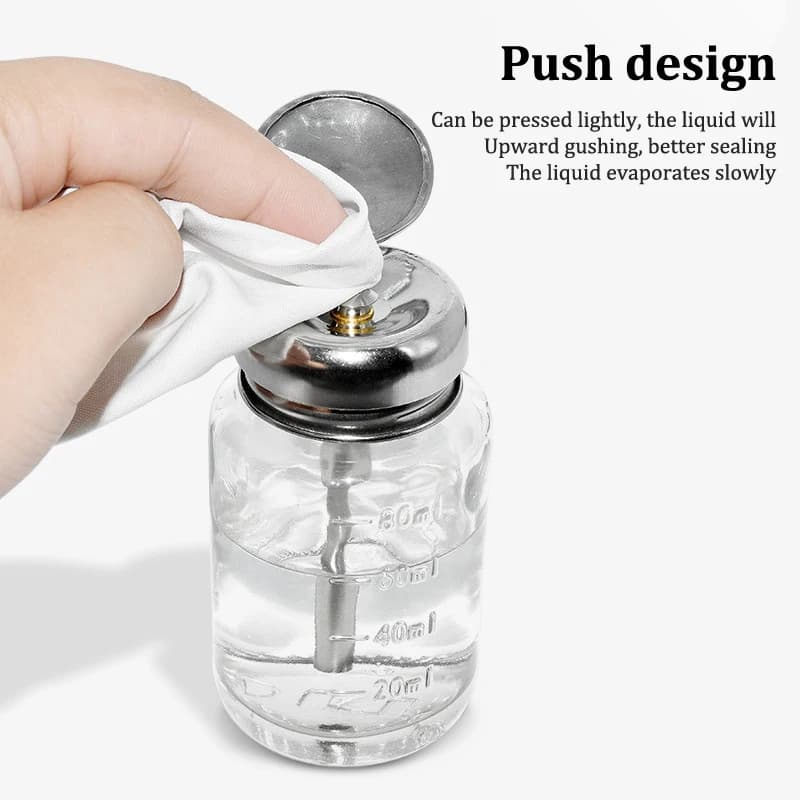 100ml Dispenser Pump Bottle for Nail Polish Flanges Airless Press Manicure Clear Liquid Makeup