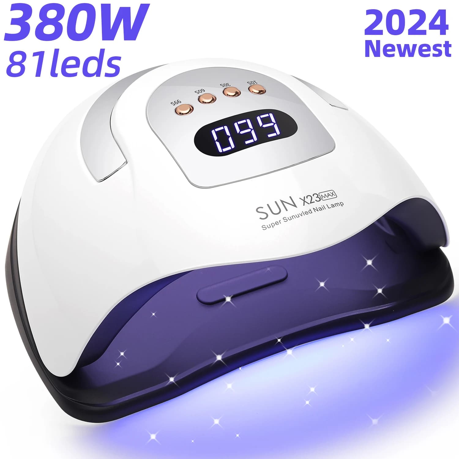 DianaBeauty 380W 81LED Lampada UV LED per unghie Potente essiccatore per unghie per polimerizzare tutti lo smalto gel che asciuga la luce UV per manicure