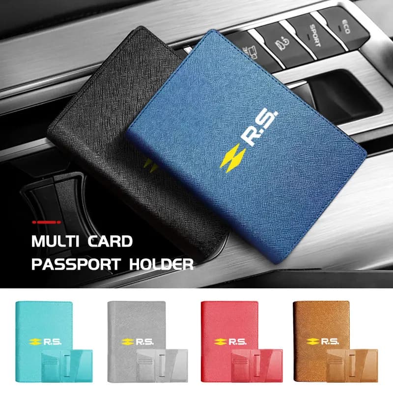 Passport Holder Case Multi Functional ID Card Bank Card Travel For Renault Clio Arkana Captur Twingo Talisman RS Logan Duster