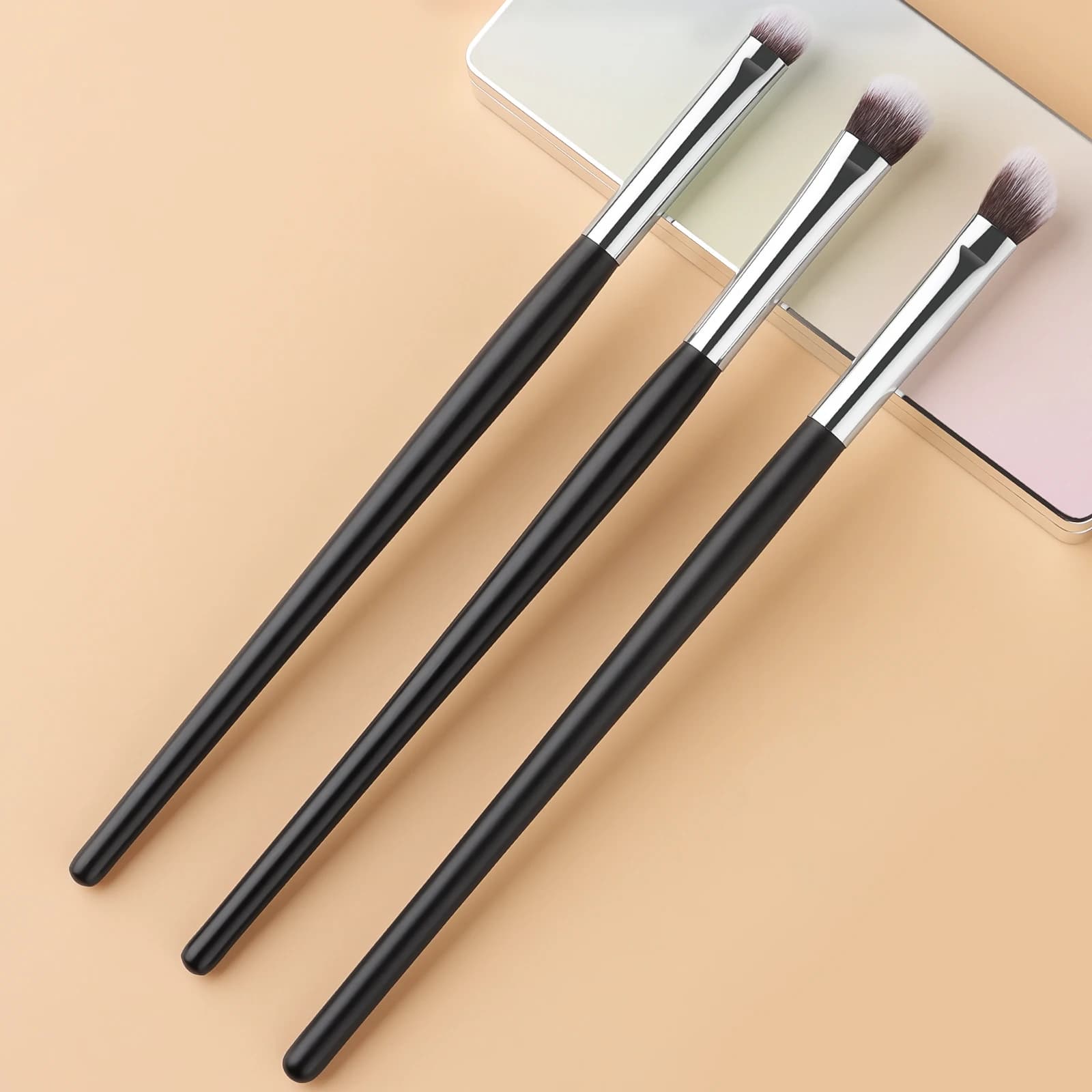 3Pcs Eyeshadow Brush Set Soft Two-tone Bristle Eye Makeup Brushes Blending Shading Detail Cosmetic Tools