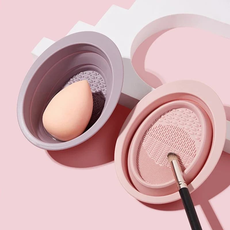 Silicone Makeup Brush Cleaning Bowl Beauty Cosmetic Brush Cleaner Makeup Brush Cleaning Mat Korean Style Multifunction