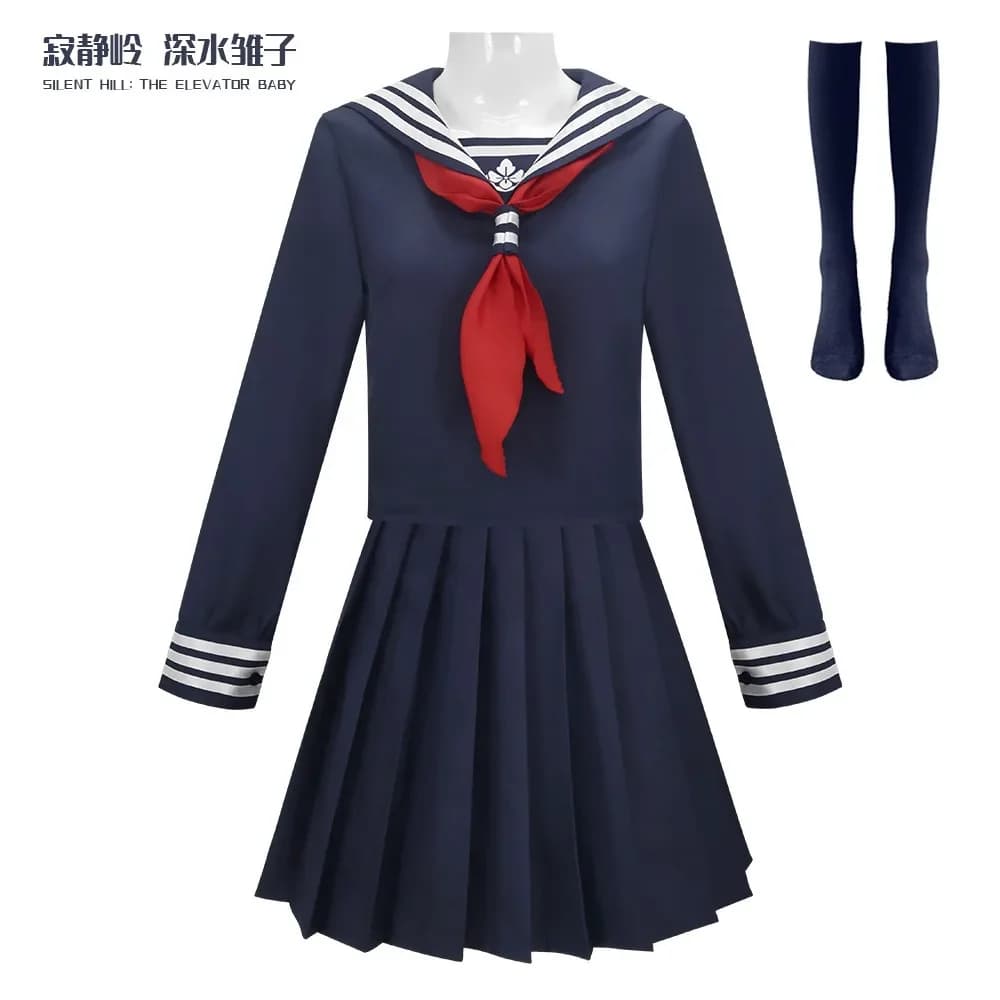 Costume Cosplay Hinako Shimizu, Uniform Sculpture JK Silent Woman, Navy Blue Marina suit, Outfit for Halloween parties and Carnival