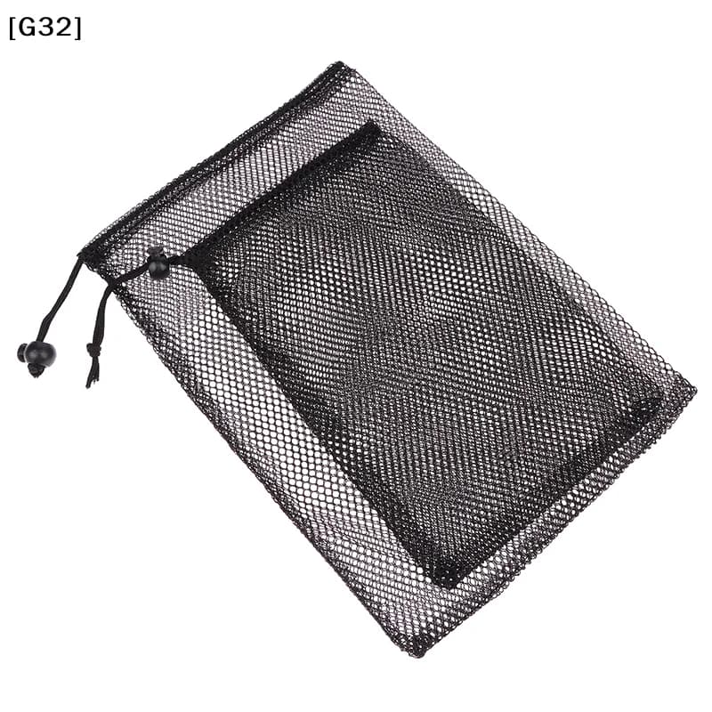 Multi Purpose Black Durable Nylon Mesh Drawstring Bag Storage Pouch Home Travel Outdoor Activity Laundry Bag Stuff Sack[G32]