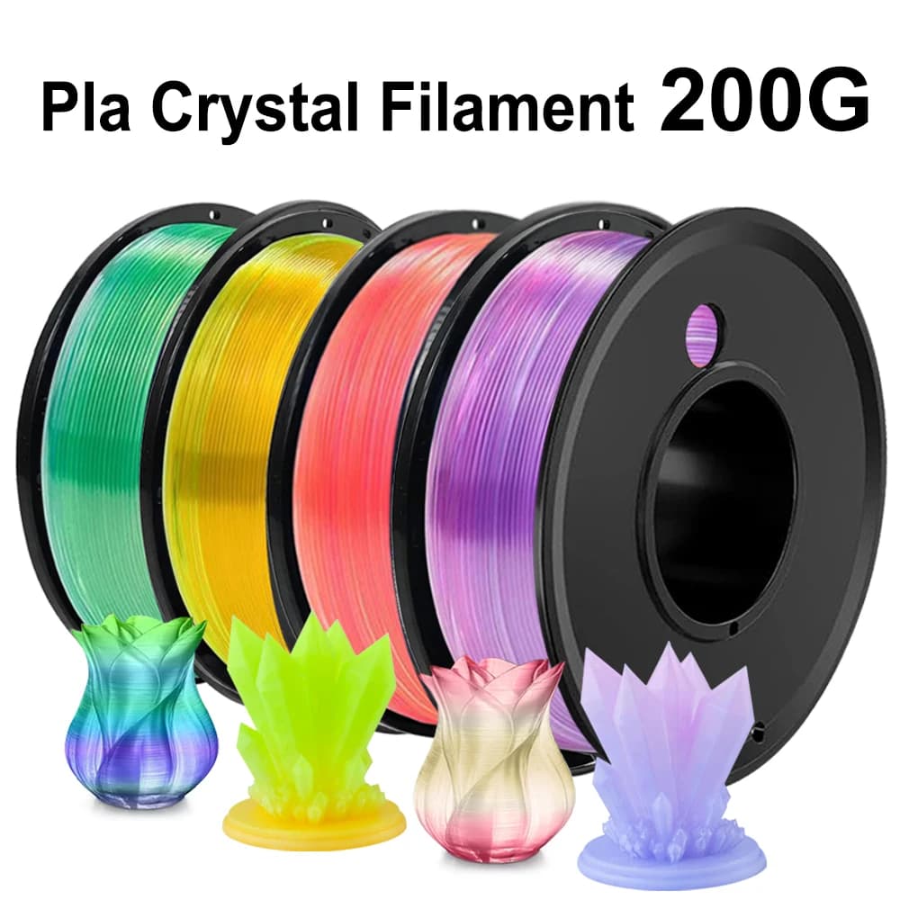 Orange Yellow Crystal Snail Filament 200G PLA 1,75 mm Green Blue 3D Printer Material Transparent purple shaded red