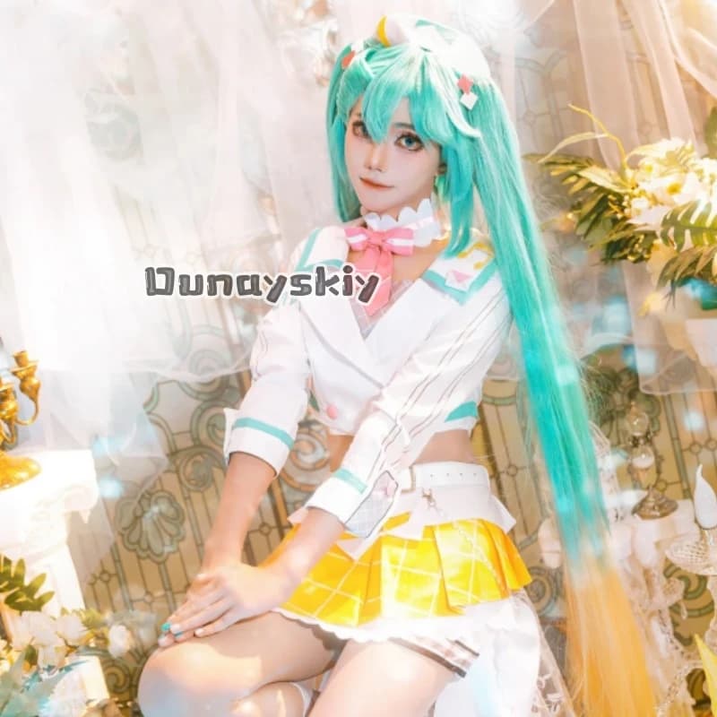 Virtual Singer Mikkuu MAGICAL MIRAI 2024 Costume Wig Dress Cosplay Uniform Halloween Cute Project Halloween Full Set Dressing