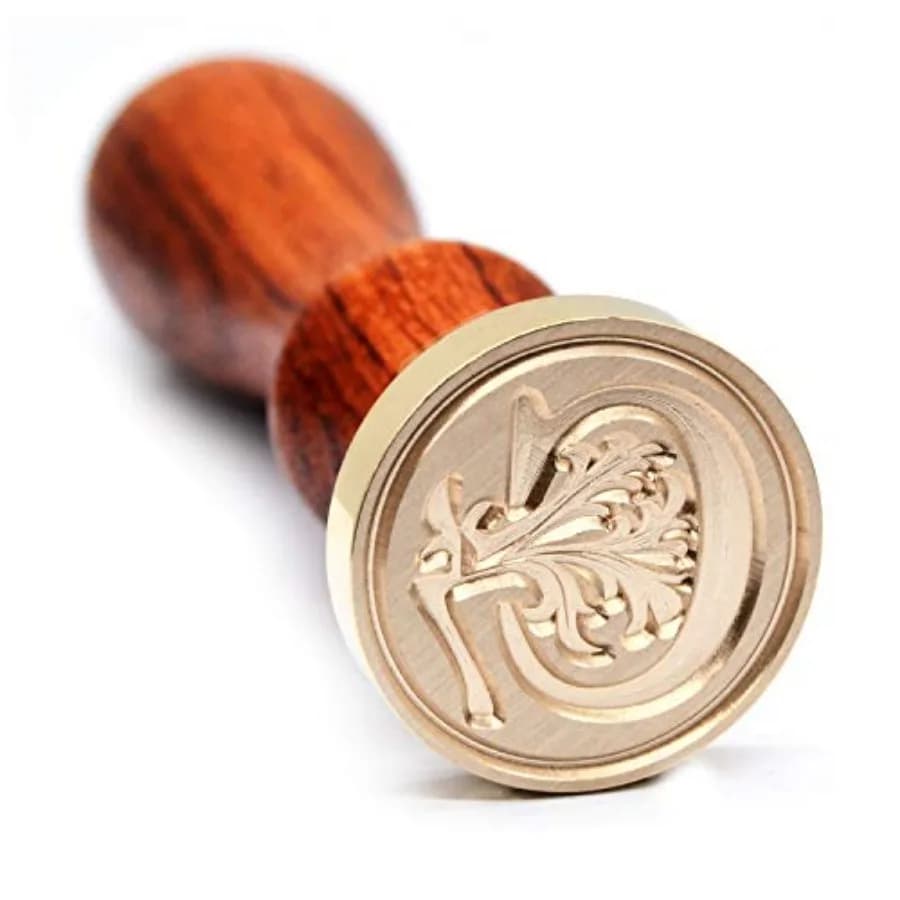 Medieval Vintage Initial Alphabet Wax Seal Stamp, Brass Head Wooden Handle